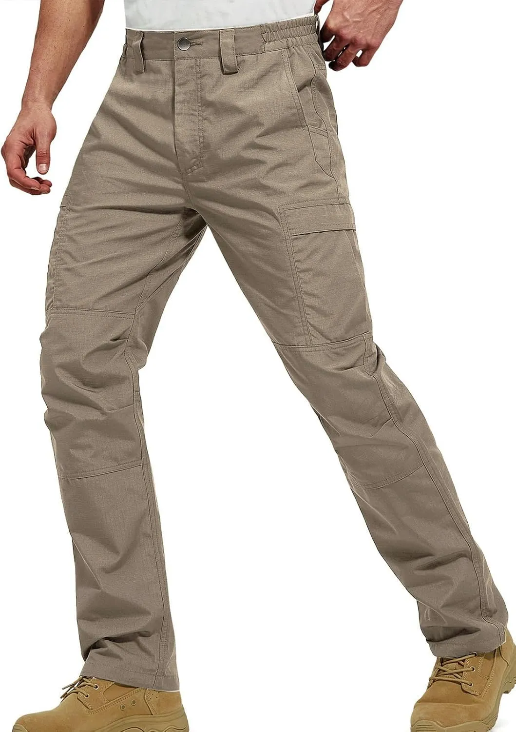 FREE SOLDIER Men's Cargo Pants Water Resistant Ripstop Tactical Pants for Men Work Pants Lightweight Outdoor Hiking Pants Men