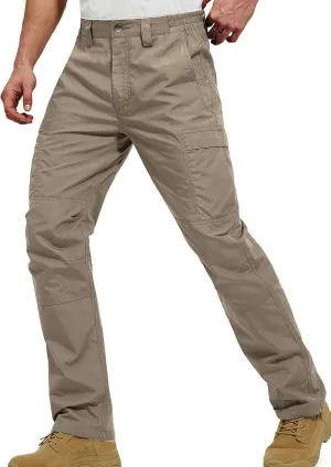 FREE SOLDIER Men's Cargo Pants Water Resistant Ripstop Tactical Pants for Men Work Pants Lightweight Outdoor Hiking Pants Men
