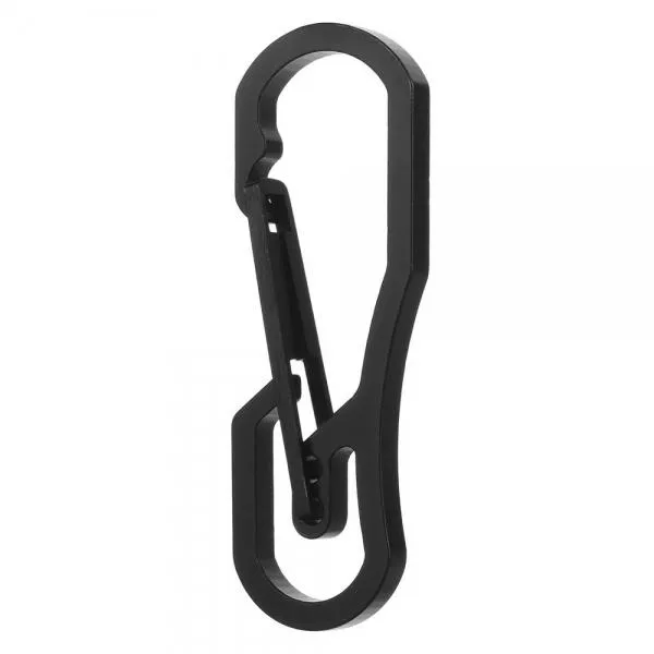 FURA Outdoor Wire-Electrode Cutting 440 Stainless Steel Carabiner Keychain with Keyring Black
