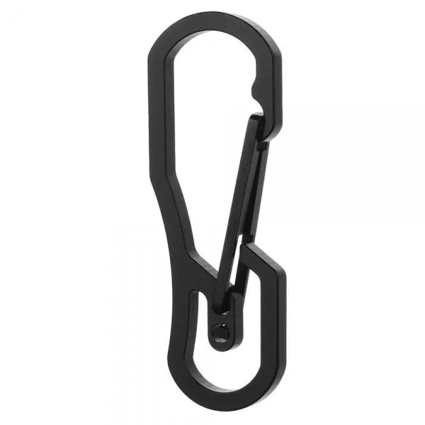 FURA Outdoor Wire-Electrode Cutting 440 Stainless Steel Carabiner Keychain with Keyring Black