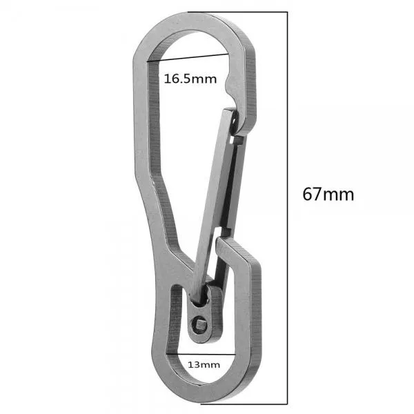 FURA Outdoor Wire-Electrode Cutting 440 Stainless Steel Carabiner Keychain with Keyring Silver