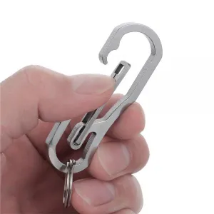 FURA Outdoor Wire-Electrode Cutting 440 Stainless Steel Carabiner Keychain with Keyring Silver