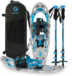 G2 21/25/30/36 Inches Light Weight Snowshoes with Toe Box, EVA Padded Ratchet Binding, Heel Lift, Flexible Pivot Bar, Durable Back Strap, Trekking Poles, Carrying Bag, Snow Baskets(6 colors available)