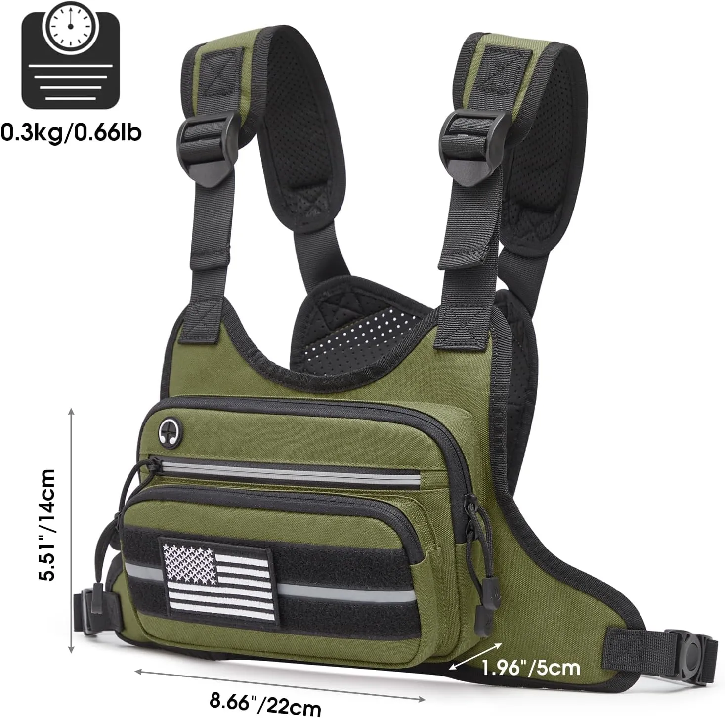 G4Free Tactical Chest Bag for Men, Tactical Quick Access Chest Rig Vest, EDC Chest Pack for Running, Hiking, Cycling