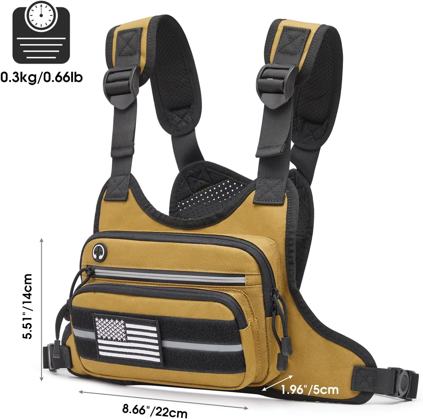 G4Free Tactical Chest Bag for Men, Tactical Quick Access Chest Rig Vest, EDC Chest Pack for Running, Hiking, Cycling