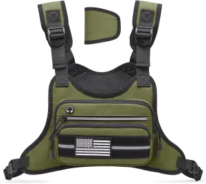 G4Free Tactical Chest Bag for Men, Tactical Quick Access Chest Rig Vest, EDC Chest Pack for Running, Hiking, Cycling