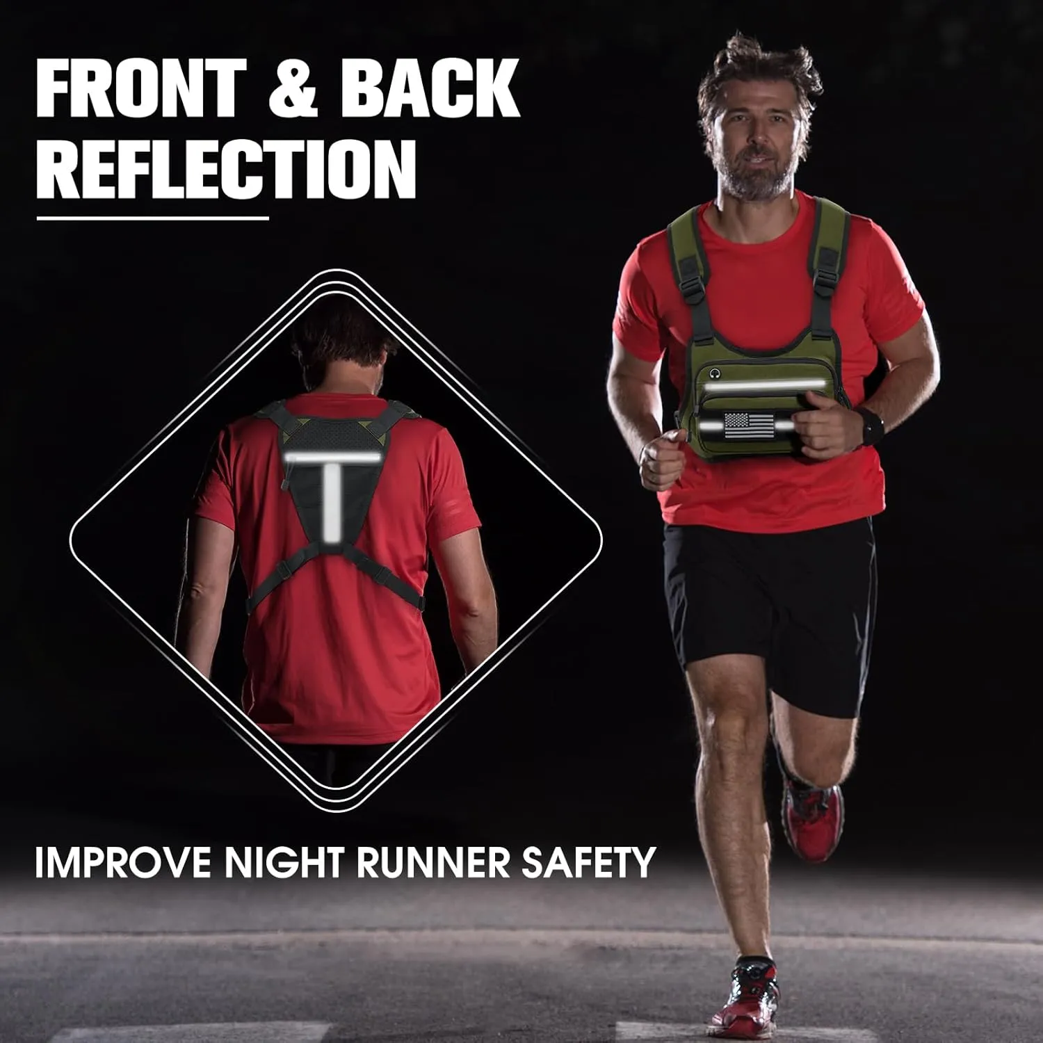 G4Free Tactical Chest Bag for Men, Tactical Quick Access Chest Rig Vest, EDC Chest Pack for Running, Hiking, Cycling