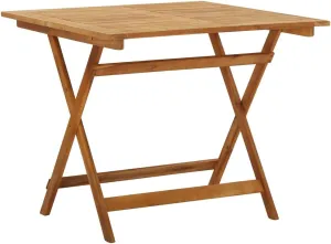 Garden Table Foldable Natural Acacia Wood Outdoor Furniture Medium Camping Dining Picnic