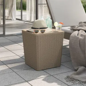 Garden Table Light Brown Polypropylene Outdoor Side Tables, Furniture for Camping, Dining, Picnic, Living - Medium