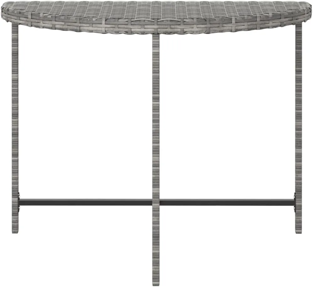 Garden Table, Tough Dining, Grey Poly Rattan Outdoor Table, Portable Side Tables for Balcony, Camping, Living - Medium Furniture