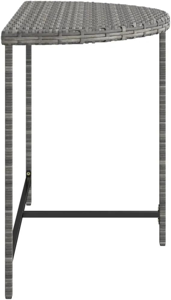 Garden Table, Tough Dining, Grey Poly Rattan Outdoor Table, Portable Side Tables for Balcony, Camping, Living - Medium Furniture