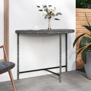 Garden Table, Tough Dining, Grey Poly Rattan Outdoor Table, Portable Side Tables for Balcony, Camping, Living - Medium Furniture