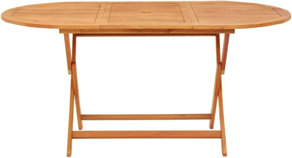 Garden Table Wood Foldable Outdoor Eucalyptus Dining Camping Picnic, Medium Brown Solid Wood for Outdoor Furniture and Kitchen Tables