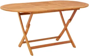 Garden Table Wood Foldable Outdoor Eucalyptus Dining Camping Picnic, Medium Brown Solid Wood for Outdoor Furniture and Kitchen Tables