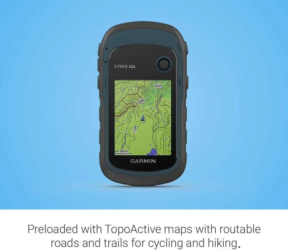 Garmin eTrex 22x, Rugged Handheld GPS Navigator, Black/Navy