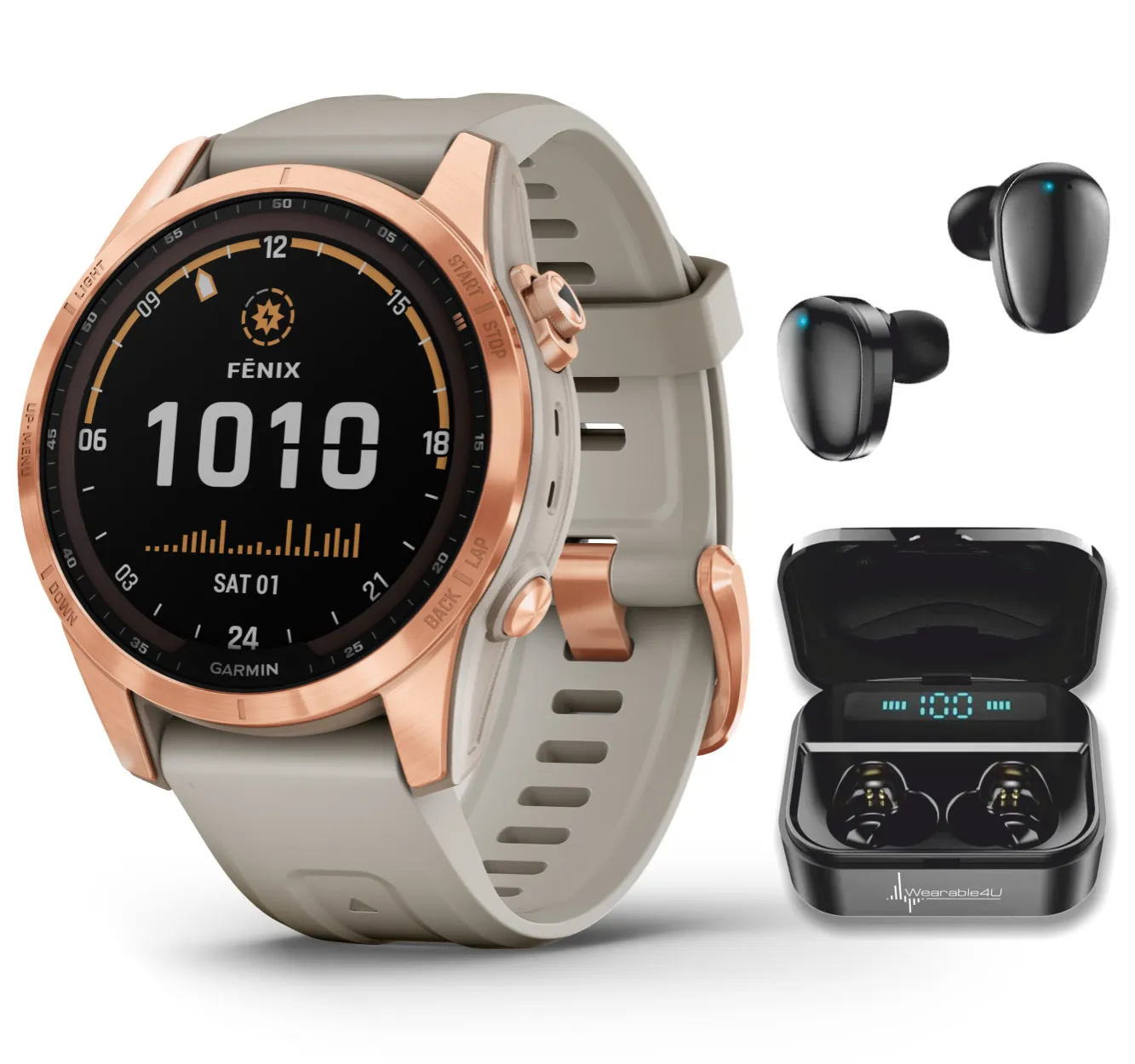 Garmin Fenix 7 Series Multisport GPS Touchscreen Smartwatch with Wearable4U Bundle