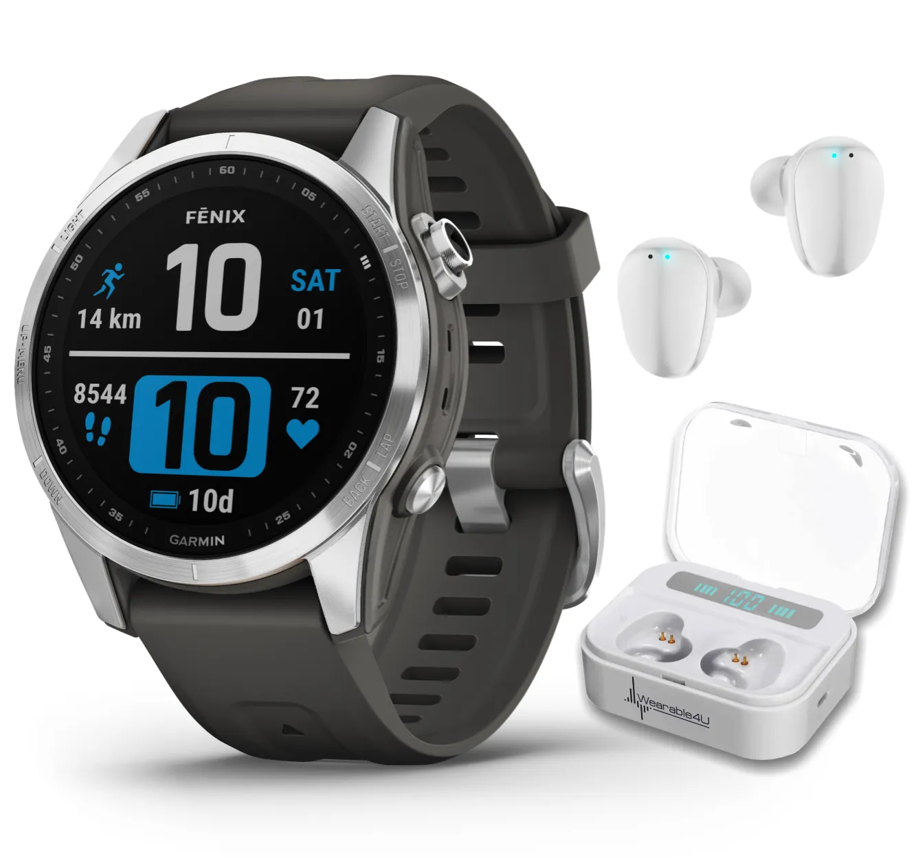 Garmin Fenix 7 Series Multisport GPS Touchscreen Smartwatch with Wearable4U Bundle