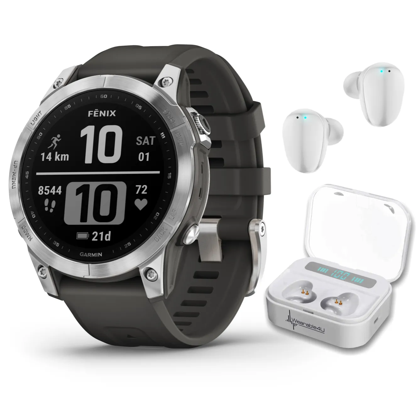 Garmin Fenix 7 Series Multisport GPS Touchscreen Smartwatch with Wearable4U Bundle