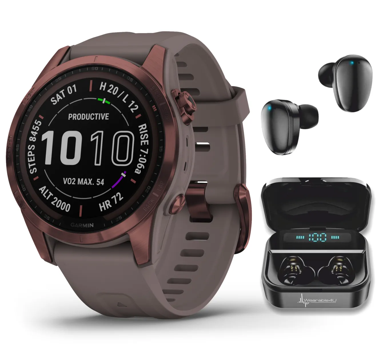 Garmin Fenix 7 Series Multisport GPS Touchscreen Smartwatch with Wearable4U Bundle
