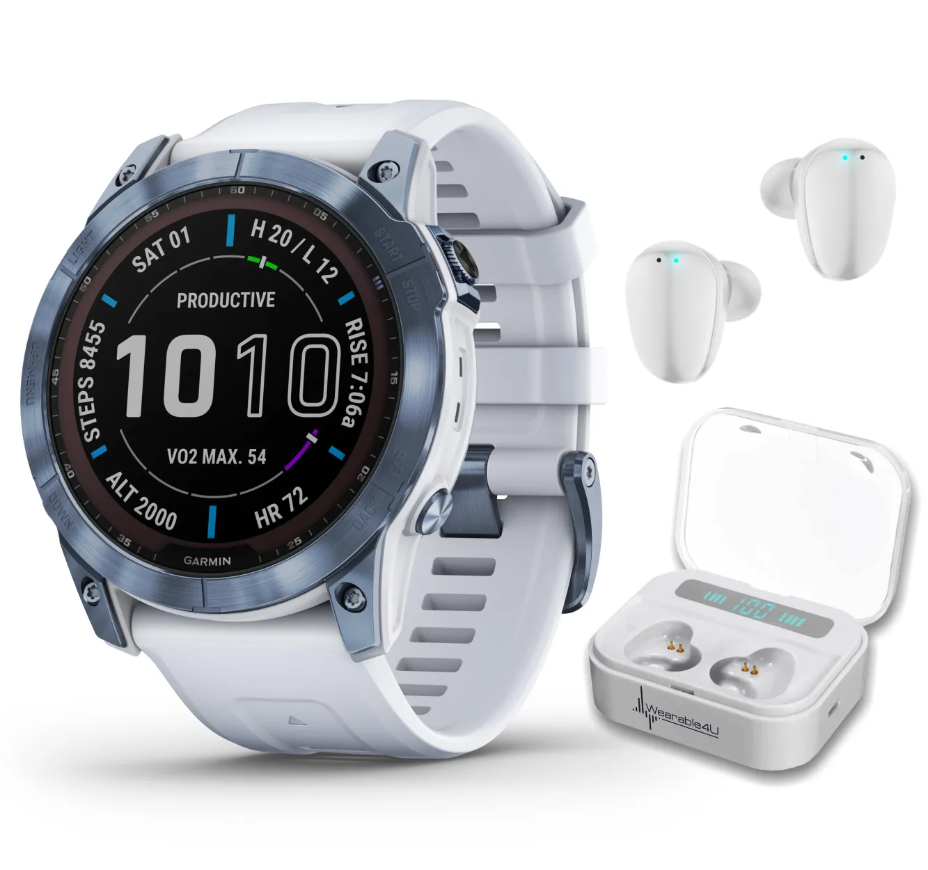 Garmin Fenix 7 Series Multisport GPS Touchscreen Smartwatch with Wearable4U Bundle