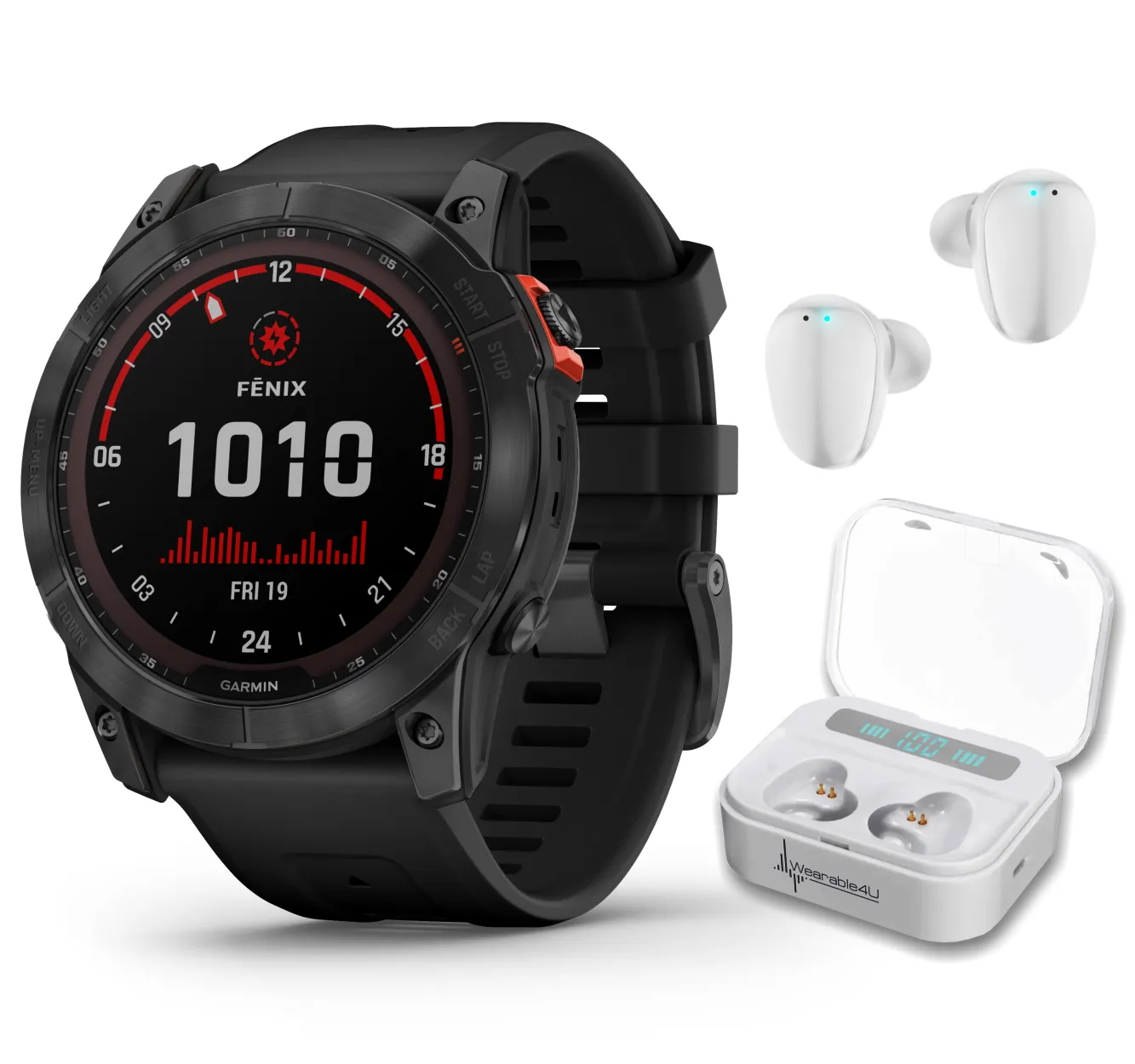 Garmin Fenix 7 Series Multisport GPS Touchscreen Smartwatch with Wearable4U Bundle