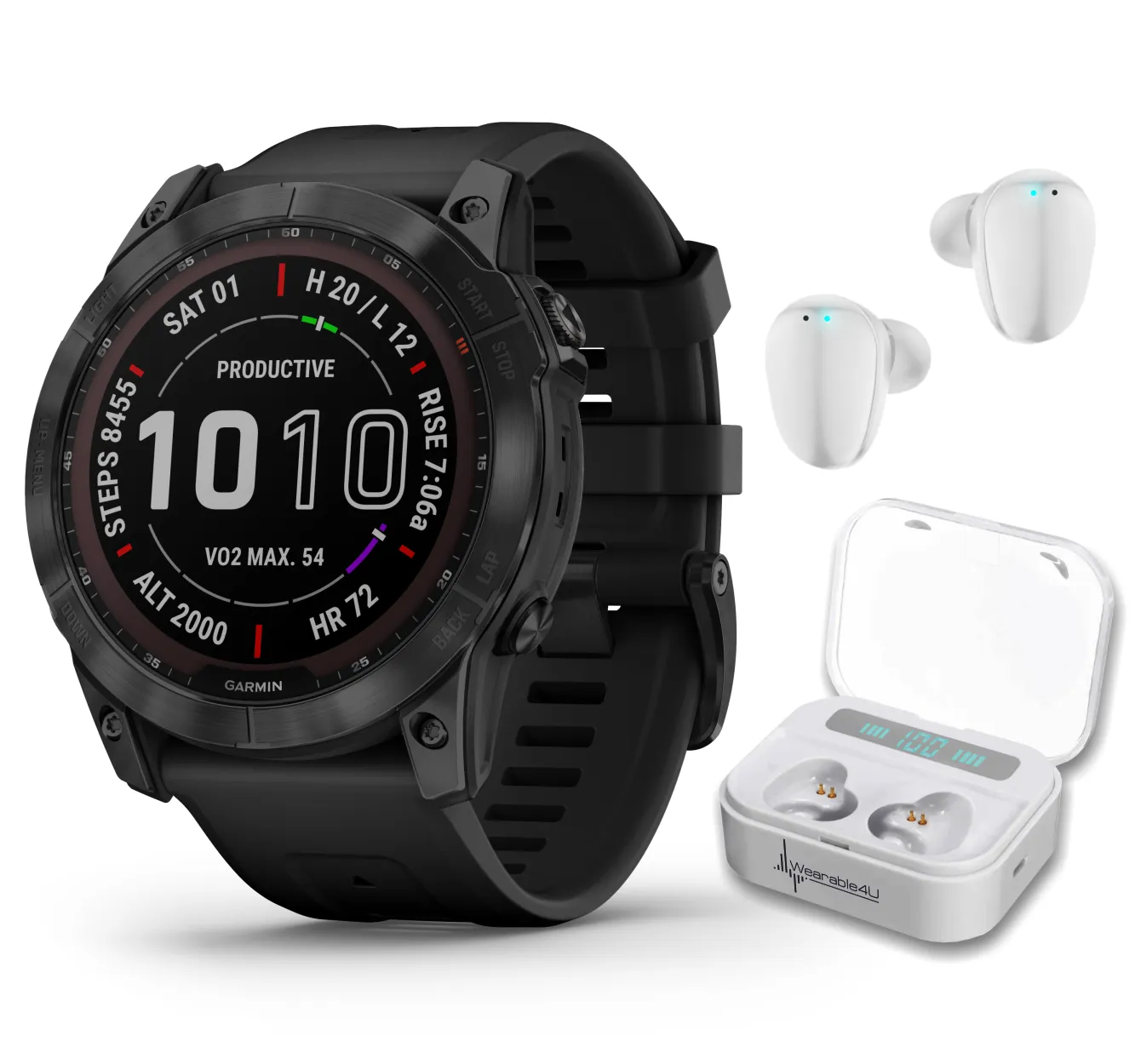 Garmin Fenix 7 Series Multisport GPS Touchscreen Smartwatch with Wearable4U Bundle