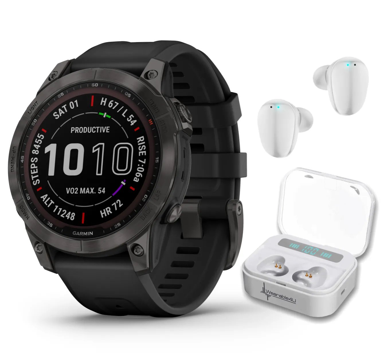 Garmin Fenix 7 Series Multisport GPS Touchscreen Smartwatch with Wearable4U Bundle