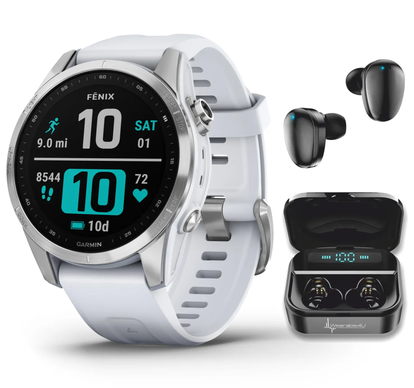 Garmin Fenix 7 Series Multisport GPS Touchscreen Smartwatch with Wearable4U Bundle
