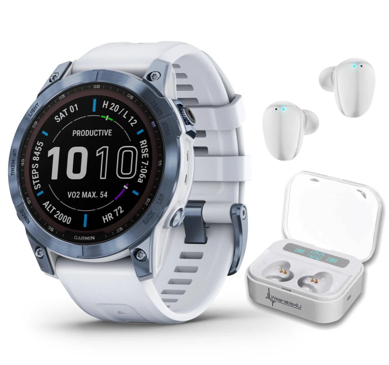 Garmin Fenix 7 Series Multisport GPS Touchscreen Smartwatch with Wearable4U Bundle
