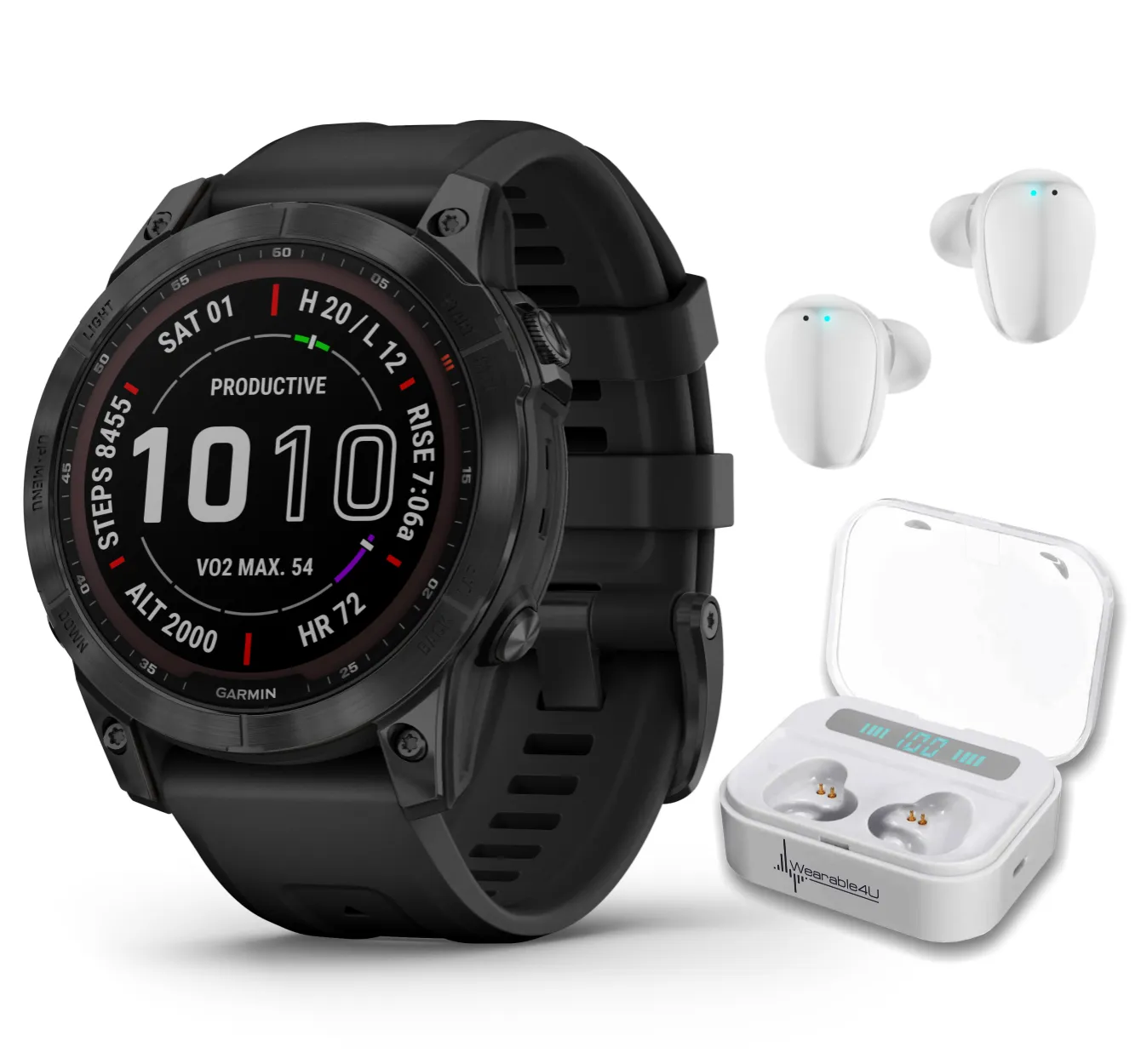 Garmin Fenix 7 Series Multisport GPS Touchscreen Smartwatch with Wearable4U Bundle