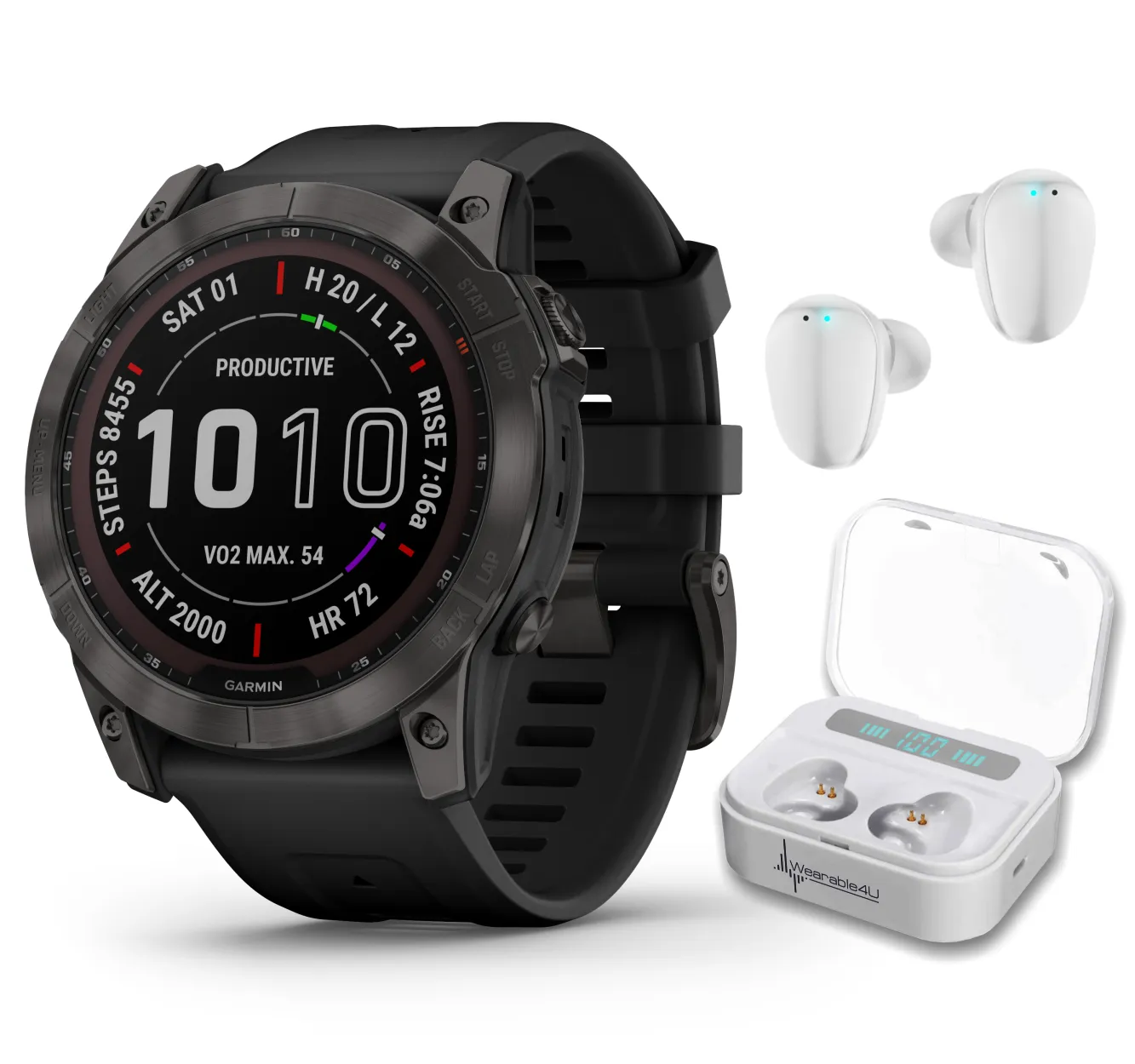 Garmin Fenix 7 Series Multisport GPS Touchscreen Smartwatch with Wearable4U Bundle