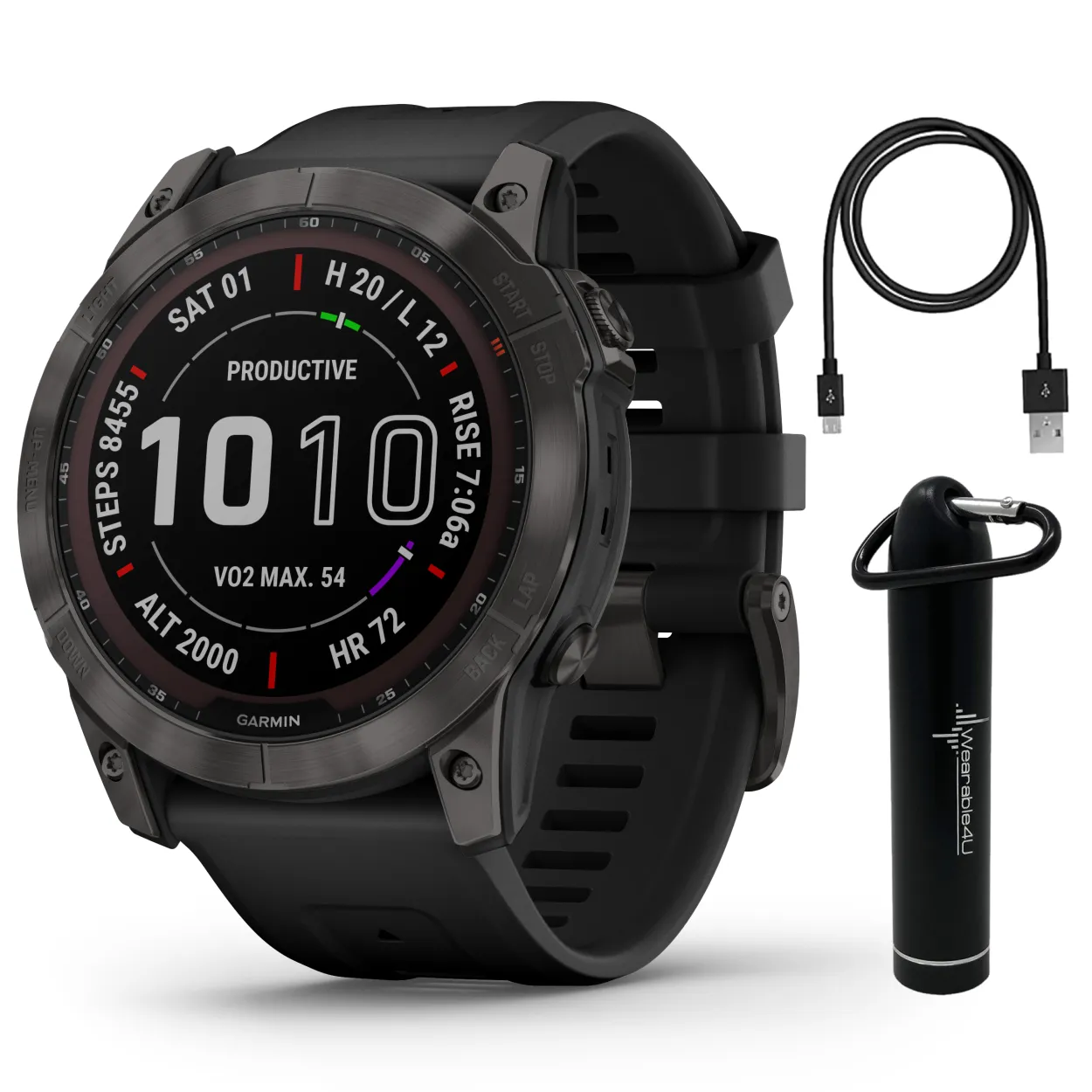 Garmin Fenix 7 Series Multisport GPS Touchscreen Smartwatch with Wearable4U Bundle