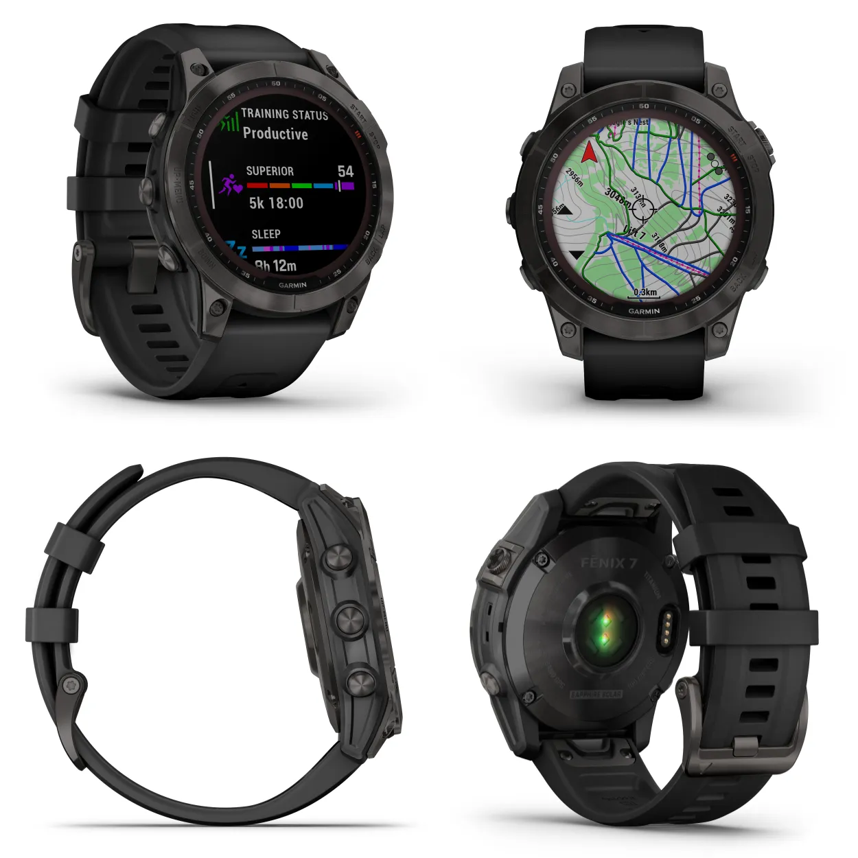 Garmin Fenix 7 Series Multisport GPS Touchscreen Smartwatch with Wearable4U Bundle