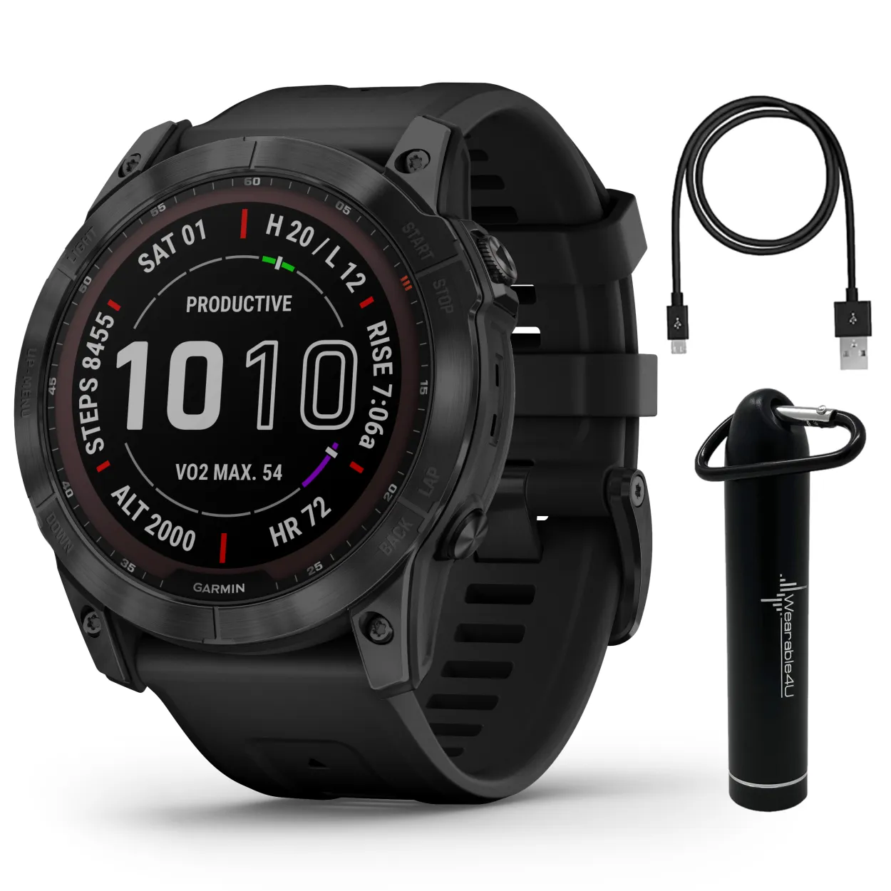Garmin Fenix 7 Series Multisport GPS Touchscreen Smartwatch with Wearable4U Bundle
