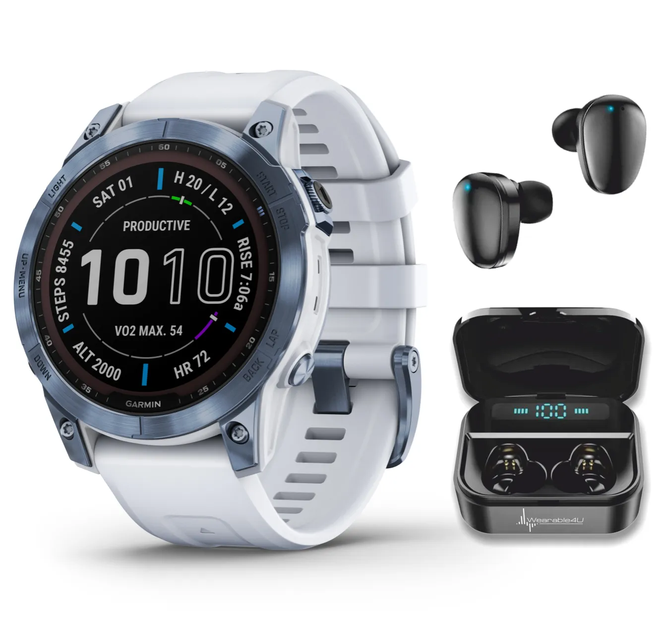 Garmin Fenix 7 Series Multisport GPS Touchscreen Smartwatch with Wearable4U Bundle