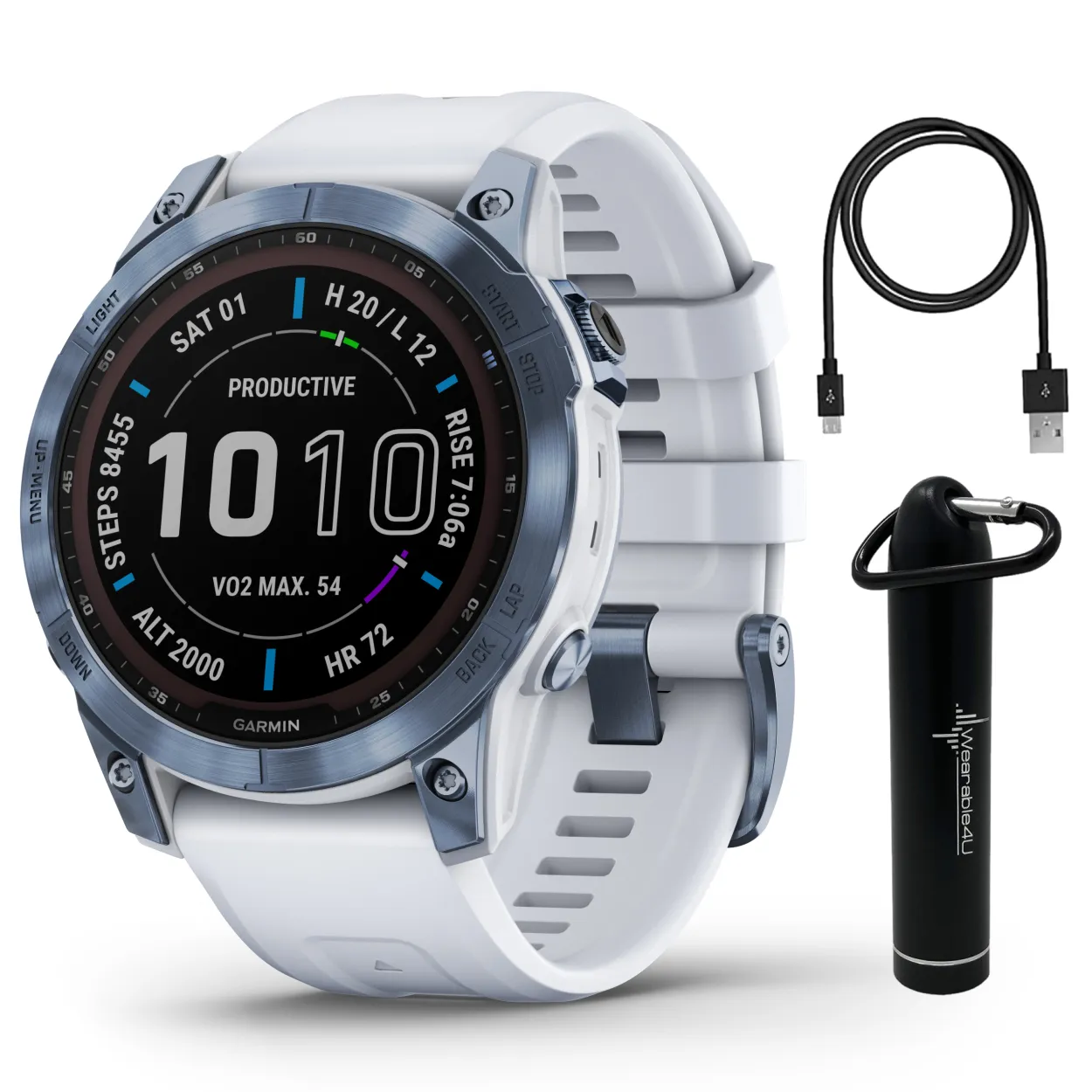 Garmin Fenix 7 Series Multisport GPS Touchscreen Smartwatch with Wearable4U Bundle