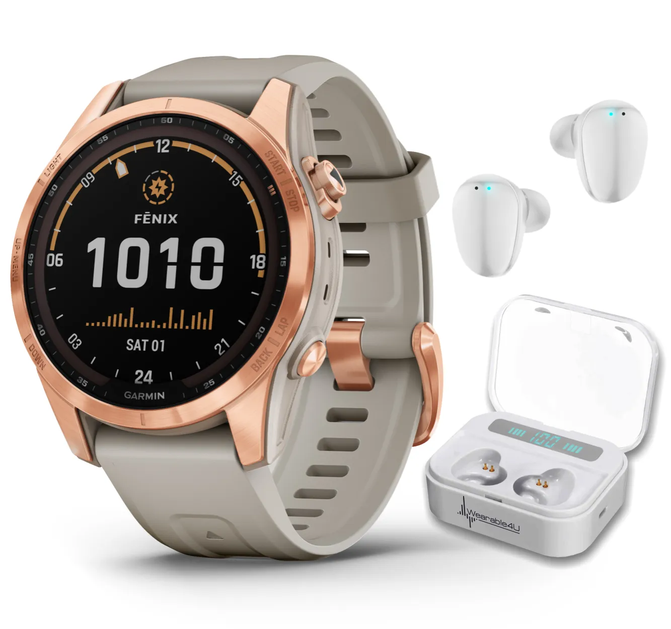 Garmin Fenix 7 Series Multisport GPS Touchscreen Smartwatch with Wearable4U Bundle