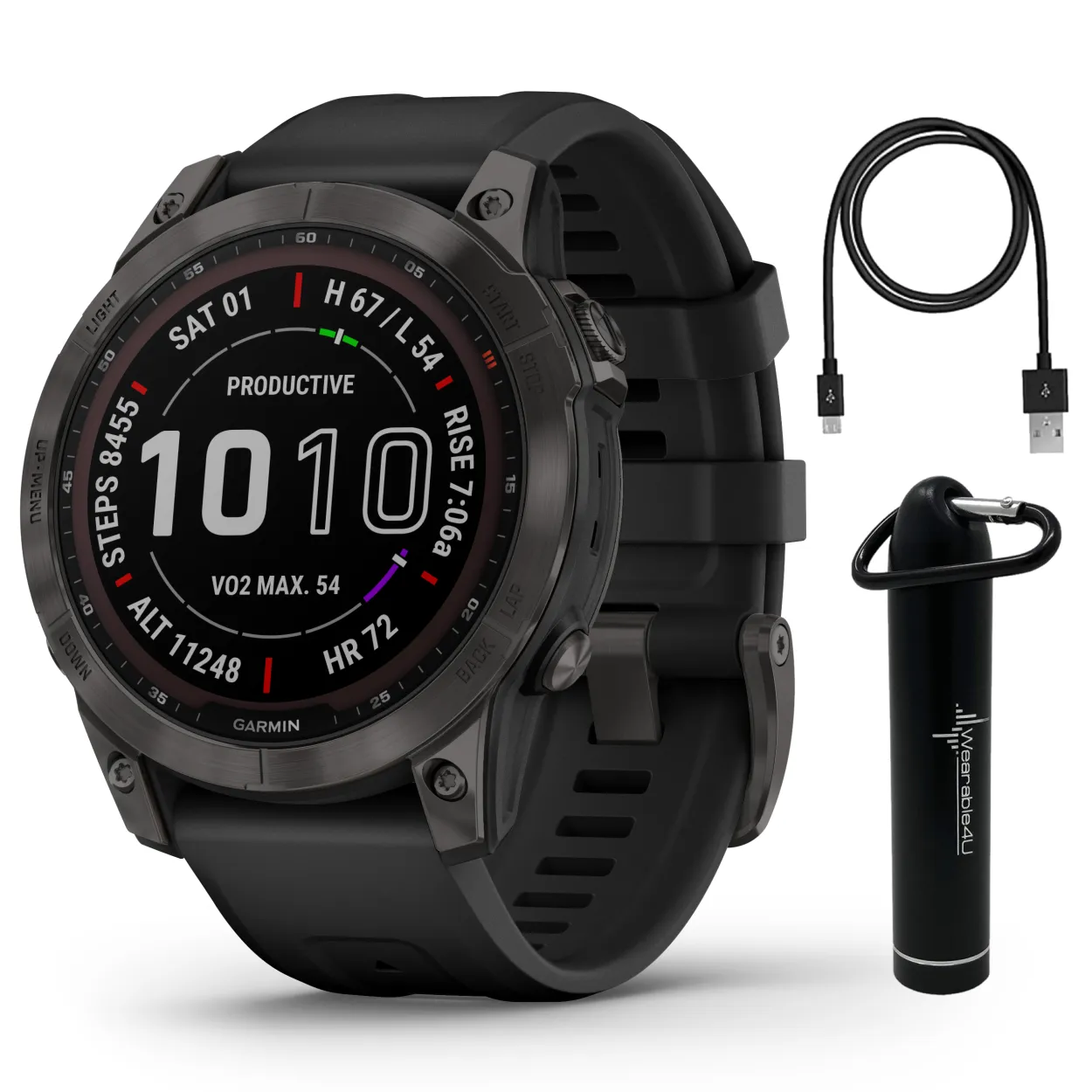 Garmin Fenix 7 Series Multisport GPS Touchscreen Smartwatch with Wearable4U Bundle
