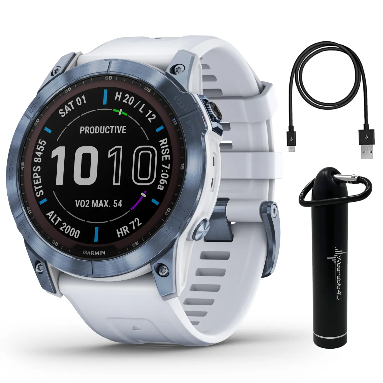 Garmin Fenix 7 Series Multisport GPS Touchscreen Smartwatch with Wearable4U Bundle