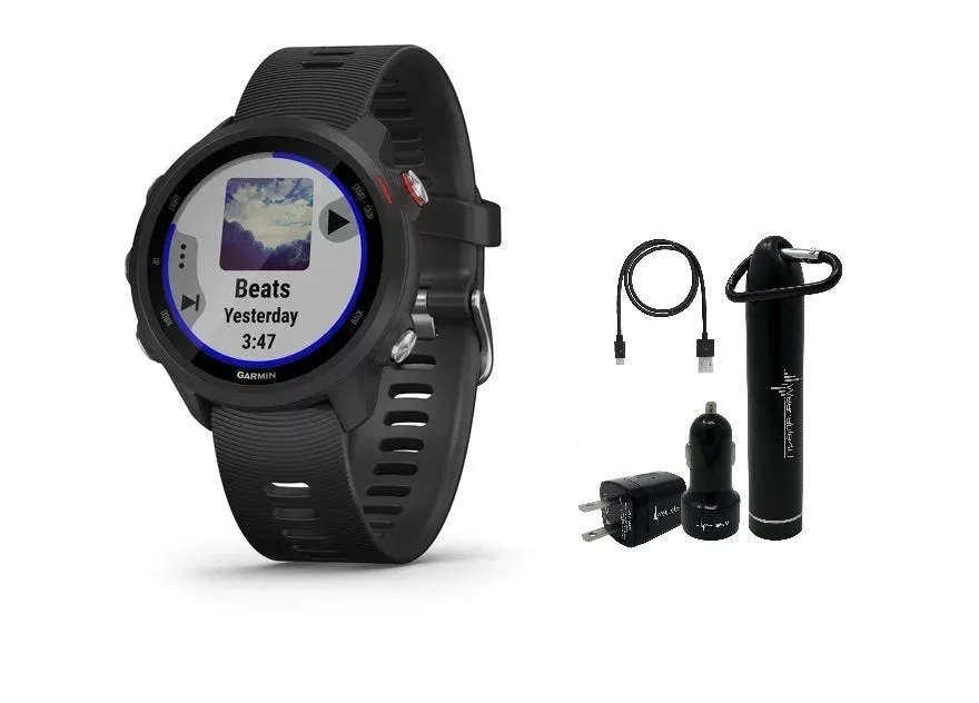 Garmin Forerunner 245 Music GPS Running Smartwatch with Included Power Pack Bundle