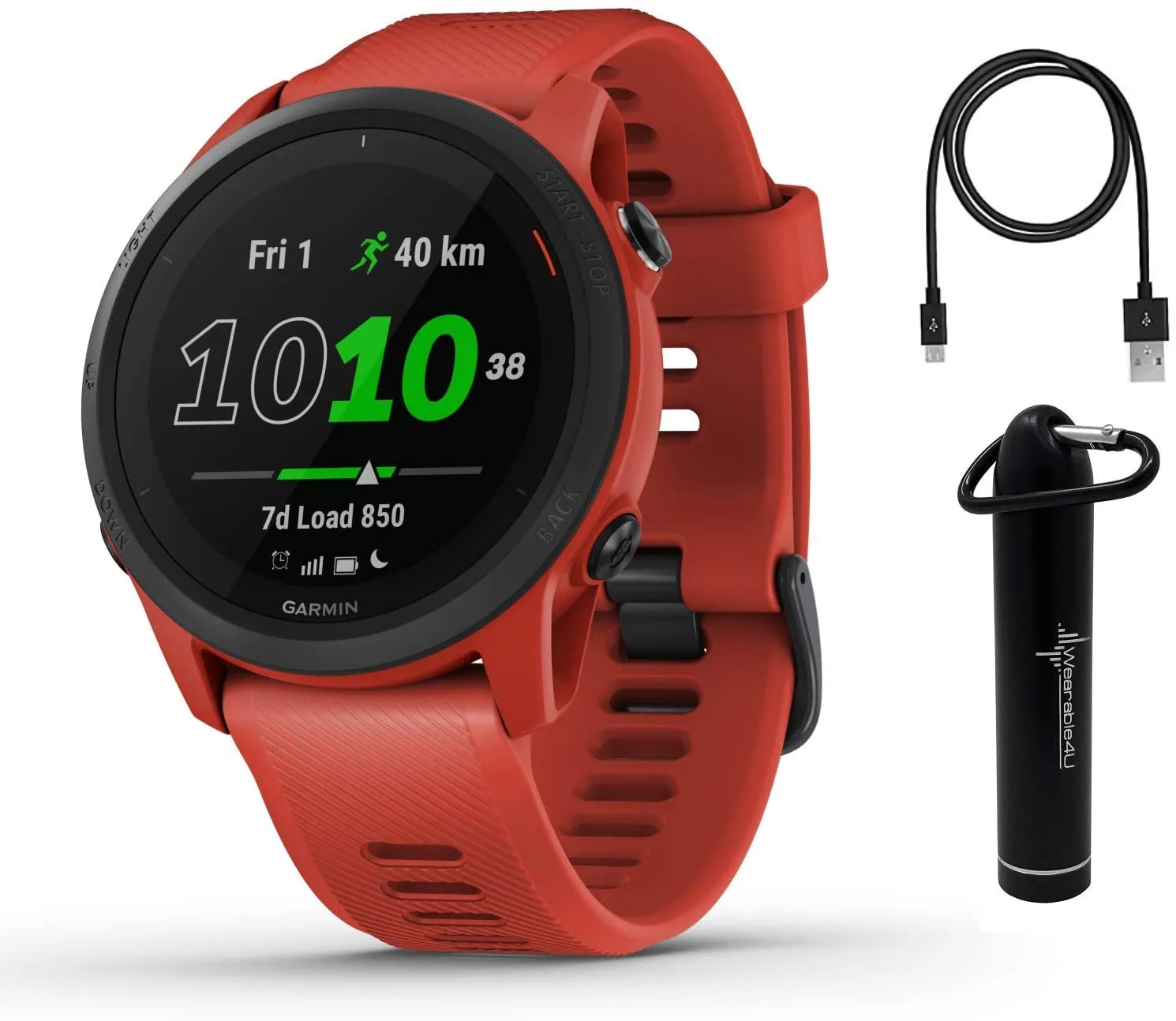Garmin Forerunner 745 GPS Smartwatch (Magma Red) with Power Bank 2200 mAh Bundle