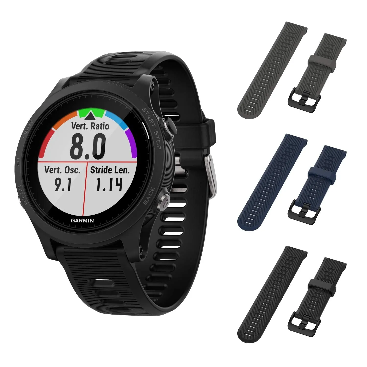 Garmin Forerunner 945 GPS Running Smartwatch with Included Wearable4U 3 Straps Bundle (Slate/Navy Blue/Black) …