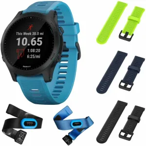 Garmin Forerunner 945 Lime/NavyBlue/Black GPS Running Smartwatch with Included Wearable4U 3 Straps