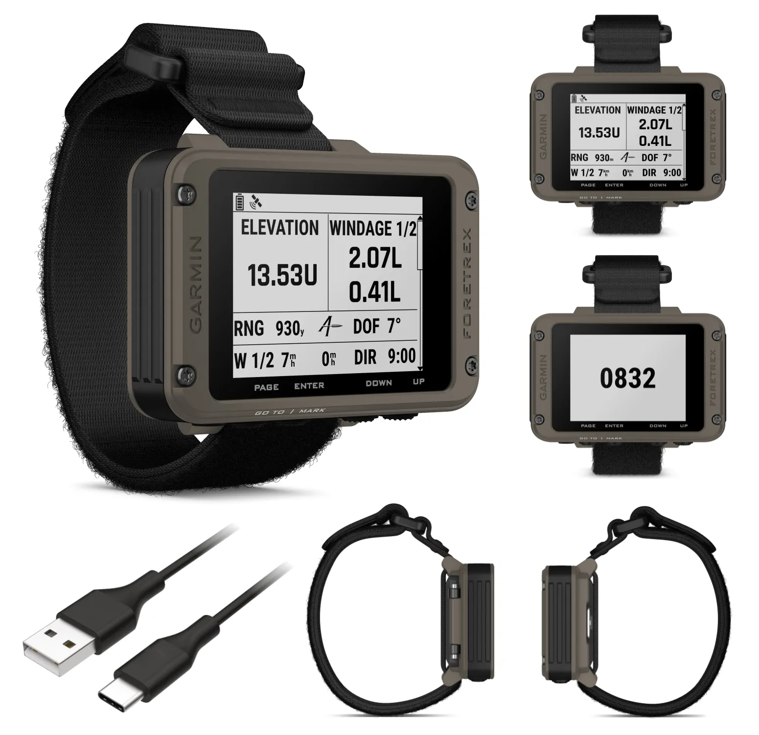 Garmin Foretrex 901 Wrist-mounted GPS Navigator, Ballistic Edition with AAA Batteries and Wearable4U Power Bank Bundle