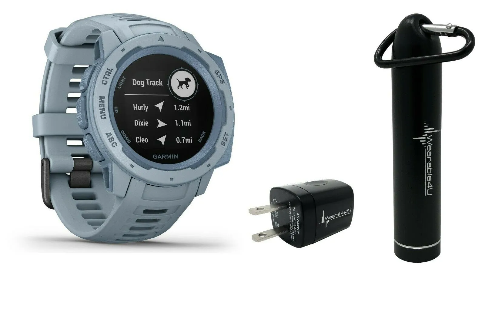 Garmin Instinct, Rugged Outdoor Watch with GPS, Features GLONASS and Galileo, Heart Rate Monitoring W Wearable4U Power