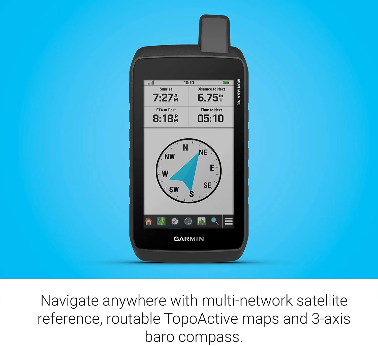 Garmin Montana 700, US/Can TopoActive GPS with Wearable4U Ultimate EarBuds with Charging Power Bank Case Bundle