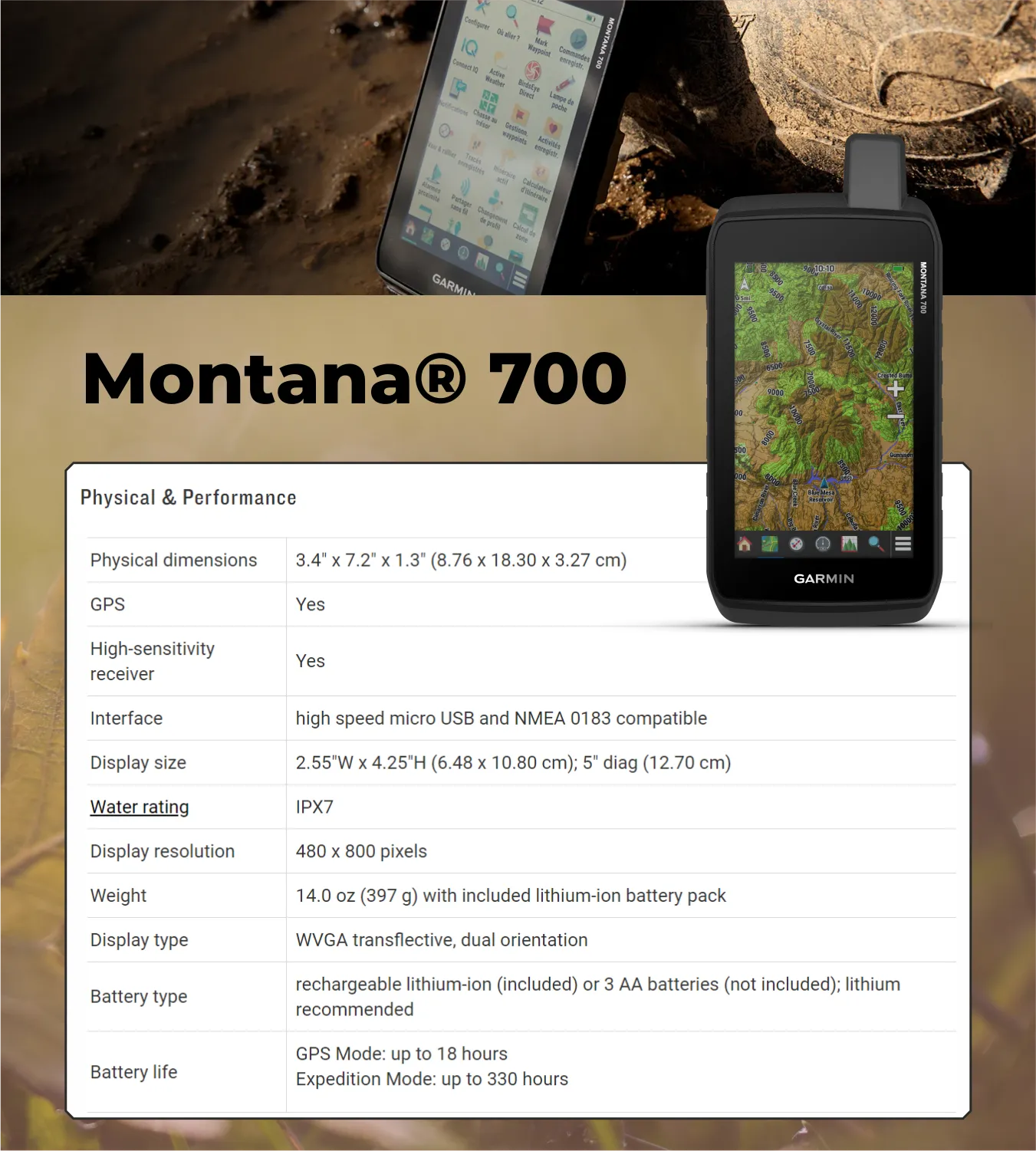 Garmin Montana 700, US/Can TopoActive GPS with Wearable4U Ultimate EarBuds with Charging Power Bank Case Bundle