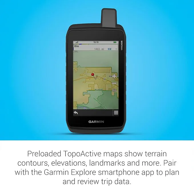 Garmin Montana® 710 Unisex Black Satellite Imagery And Maps For Routing On Roads And Trails Rugged GPS Handheld Navigator With Large 5-inch Glove-Friendly Touchscreen - 010-02963-00