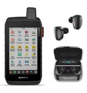 Garmin Montana 750i Rugged GPS Touchscreen Navigator with inReach Technology and 8 Megapixel Camera with EarBuds with Charging Power Bank Case Bundle