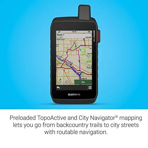 Garmin Montana 750i Rugged GPS Touchscreen Navigator with inReach Technology and 8 Megapixel Camera with EarBuds with Charging Power Bank Case Bundle